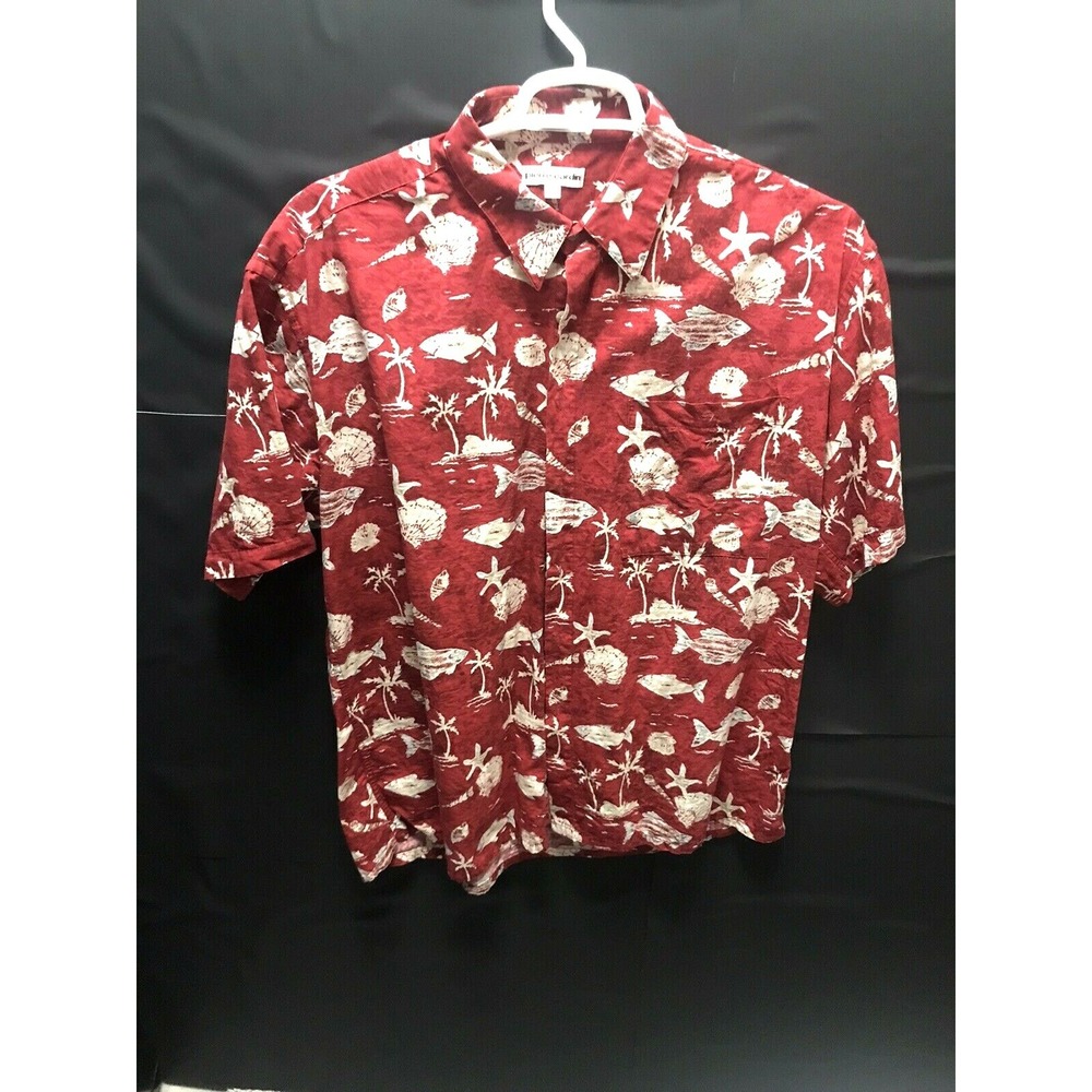 Pierre Cardin Mens XLarge Short Sleeve Palm Floral Hawaiian Beach Shirt